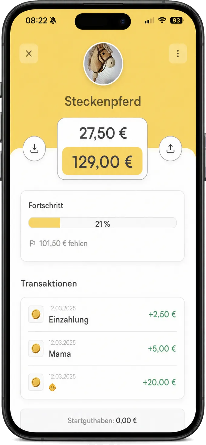 Smartphone mit einem deutschen Tallo-Sparziel